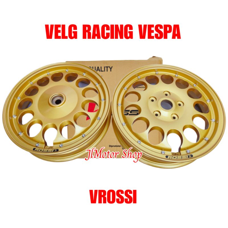 OBRAL JUAL RUGI PELEK VELG RACING VESPA VROSSI VESPA SPRINT PRIMAVERA GTS VROSSI ORIGINAL DEPAN BELAKANG