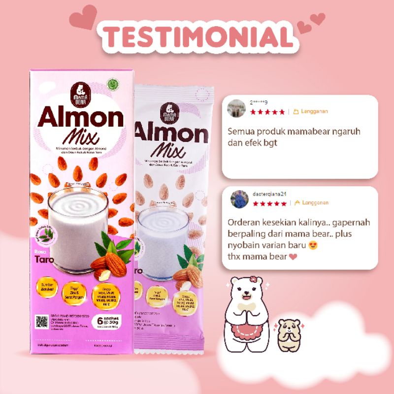 (MAMA BEAR) Almond Mix Rasa Taro Pelancar ASI / ASI Booster / Pelancar ASI MamaBear/ Terlaris~