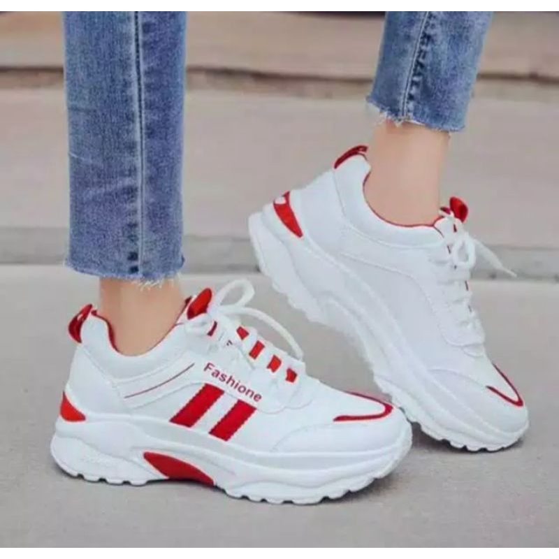 Sepatu Wanita Putih Sepatu Sepatu Cewek Sneaker Wanita Sepatu Kets Wanita Fashione Wanita Sepatu ADS_garis Flat