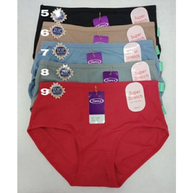 paket isi 6pcs CD WANITA SOREX  ART 1258 SUPER SOFT LEMBUT. SIZE: M.L.EL.QL