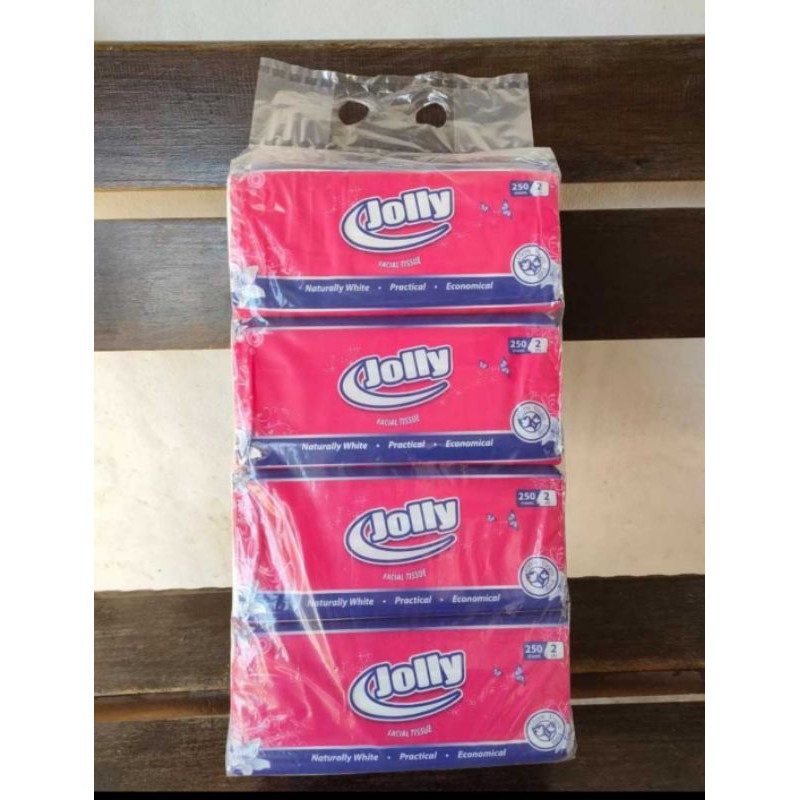 TISSU WAJAH JOLLY BY PASSEO 1 PACK ISI 4 PCS 250 SHEET / TISSU WAJAH / TISSU  JOLLY