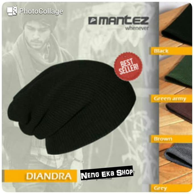 Topi Kupluk Rajut / Gaya Korea / Distro Bandung Beanie Hat / Diandra - Hitam