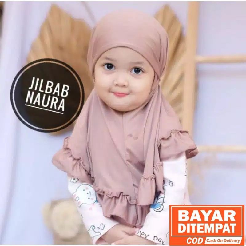 jilbab / anak / bayi / hijab /allsize 0-3 tahun/ NAURA