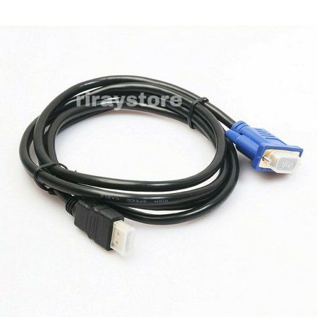 Kabel HDMI to VGA Kabel Tebal plat gold Original