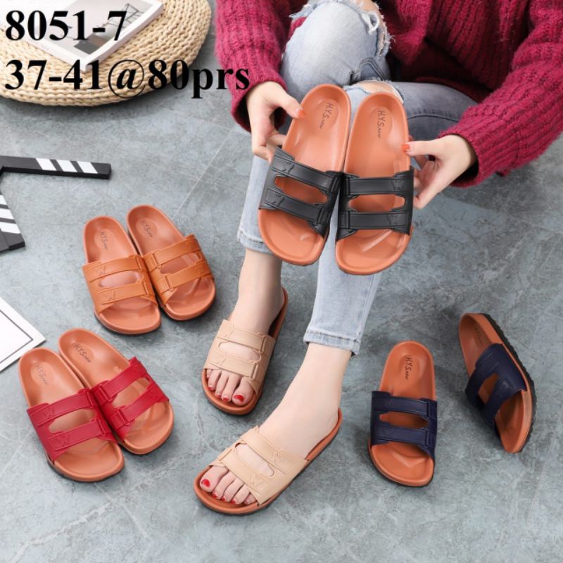 sandal H.Y.S new 8051-7 BAN DUA motif kupu sandal jelly wanita