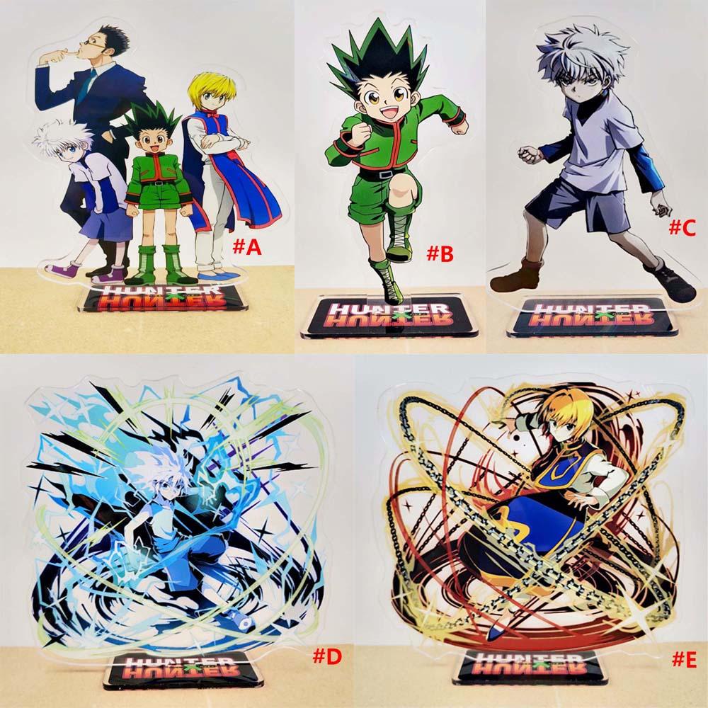 Lanfy HUNTER Pemburu Fashion Fans Hadiah Leorio Dekorasi Mainan Desktop Standing Card Irumi Hisoka Killua Zoldyck Figure Model Plat