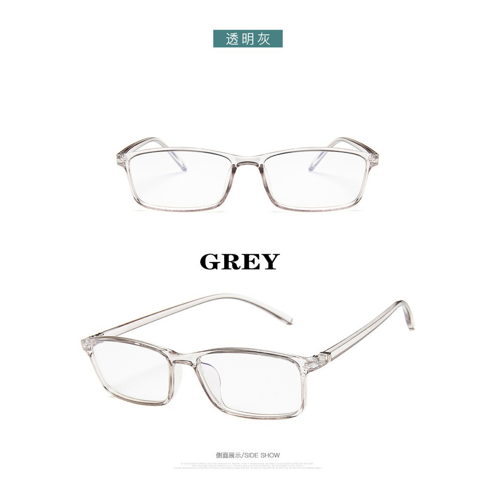 【Bayar di tempat】COD (San9)Komputer Kecil Anti-radiasi Kacamata Anti-biru Bingkai Kacamata Pria/Wanita-6 GREY