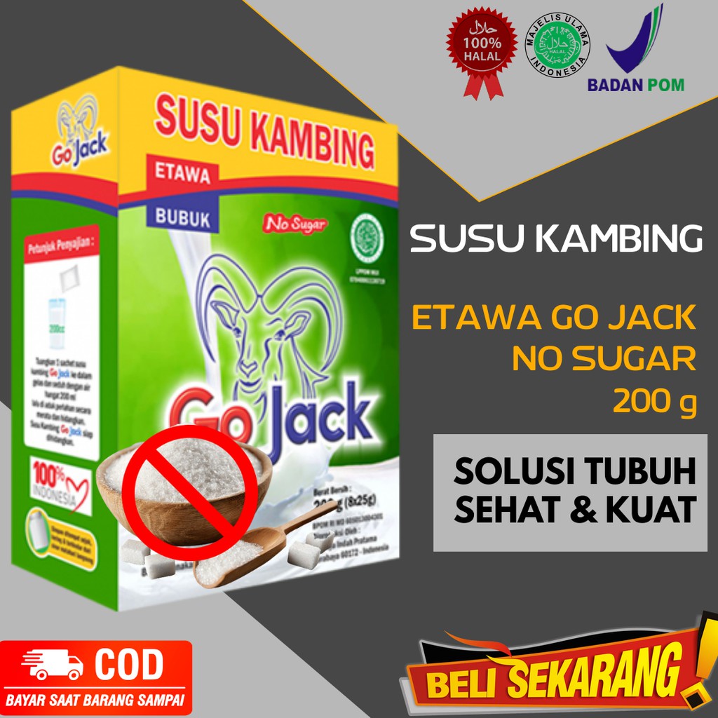 

SUSU KAMBING ETAWA GOJACK 200g NO SUGAR BERKHASIAT & BERKUALITAS