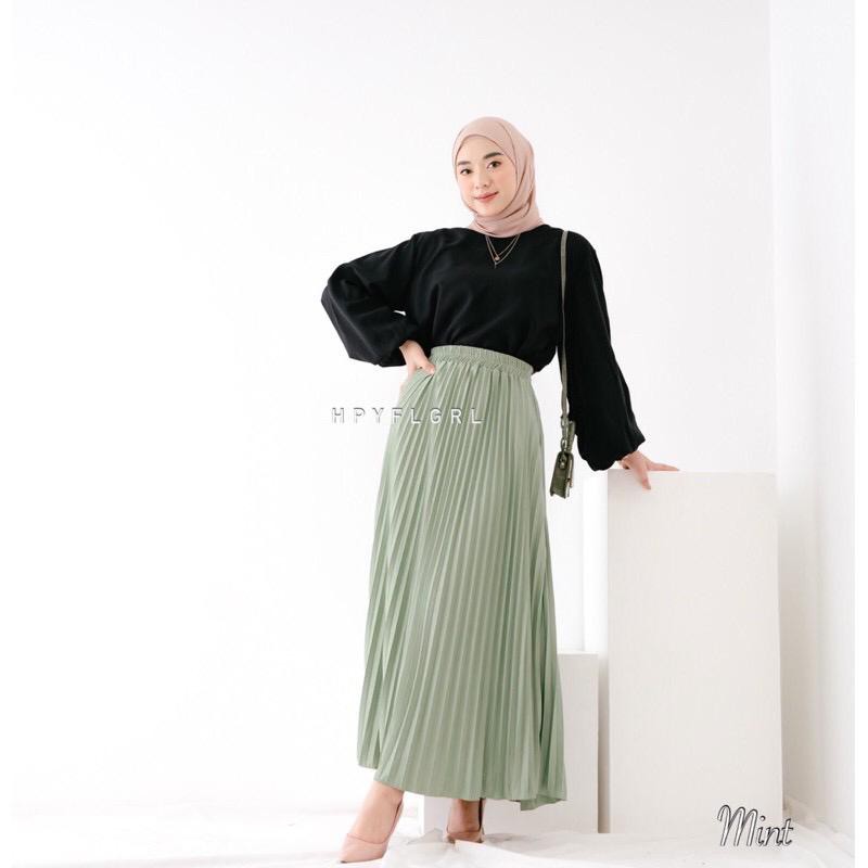 MINT -Rok Plisket Premium / Rok Mayung Bahan Hyget Grade A / Bunny Shop