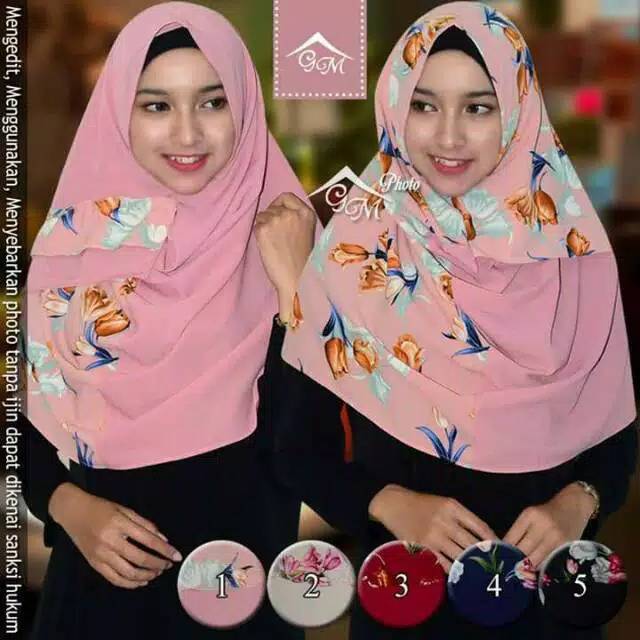 Pastan lipit 1 lubang kamboja/pasmina instan lipit motif bunga/pastan lipit bunga
