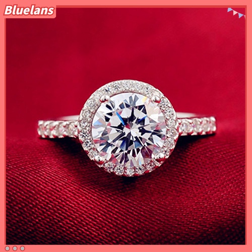 Cincin Kubik Zirkonia Bahan 925 Sterling Silver Ukuran 6-10 Untuk Pernikahan