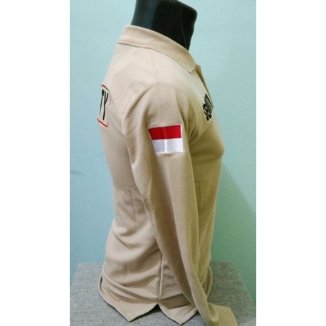 KAOS SECURITY WINGS KREM PANJANG - KAOS KERAH SECURITY WINGS KREM FULL BORDIR