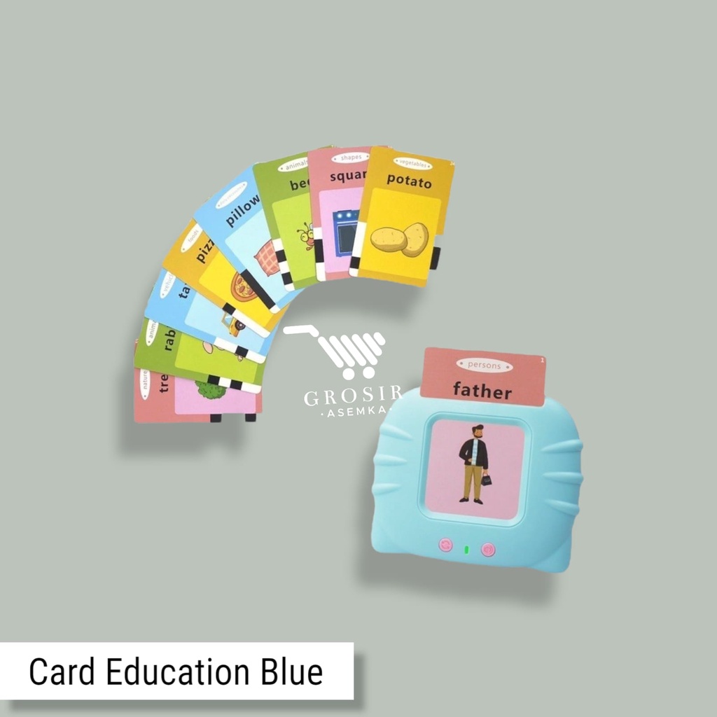 Card Early Education Bilingual Device / Mainan Flash card bersuara Alat Bantu pengenalan kosakata Bahasa inggris Flash card reader / Mainan Flash card bersuara