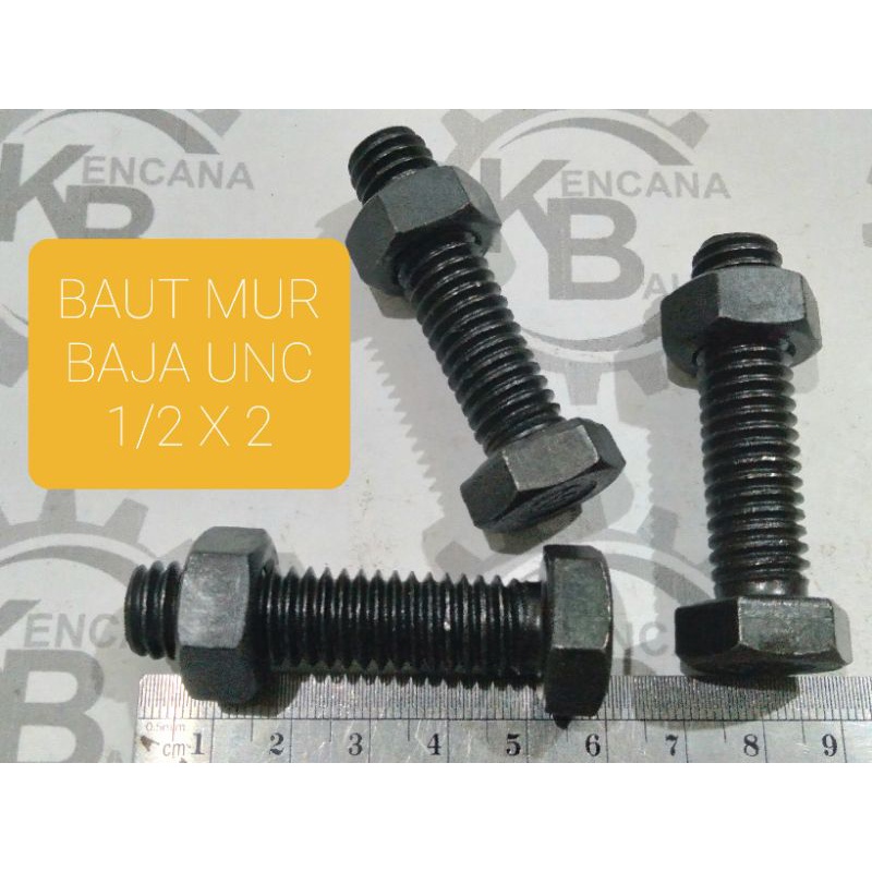 Jual Baut Mur Baja Unc X Baut Mur Hitam Unc X Shopee Indonesia