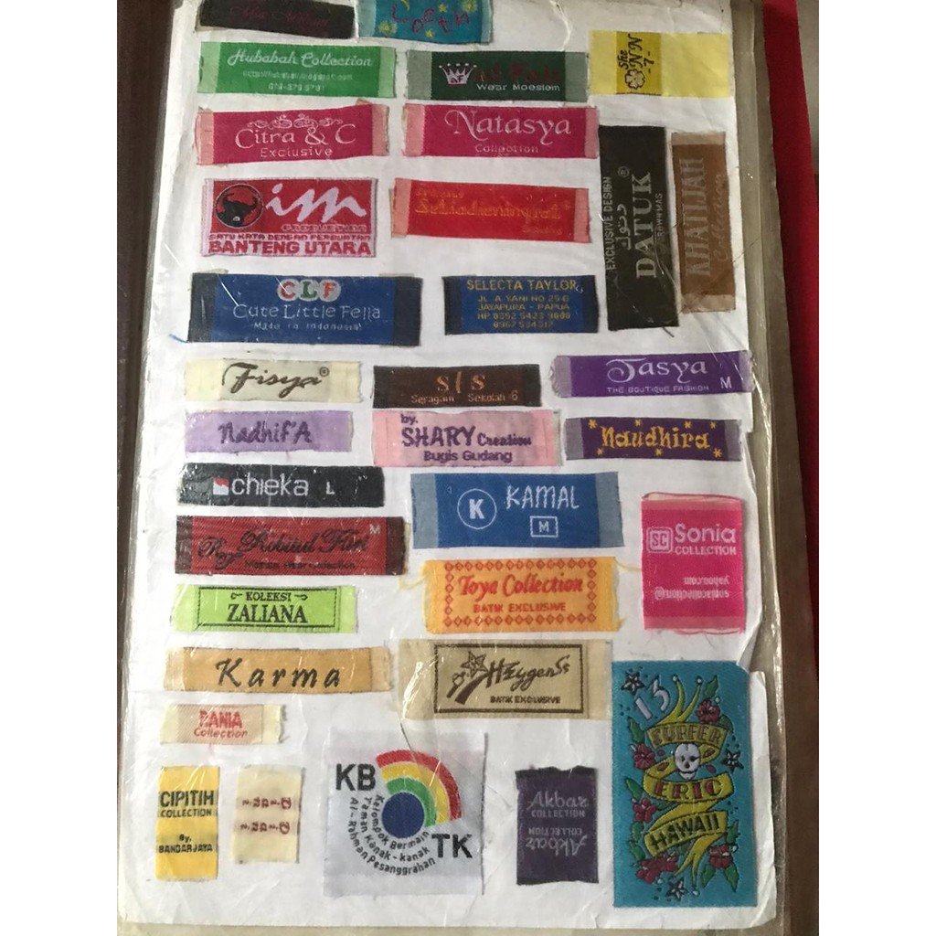 LABEL BAJU BAHAN POLISTER RAJUT BENANG TAG UNTUK BAJU KEMEJA BATIK DLL