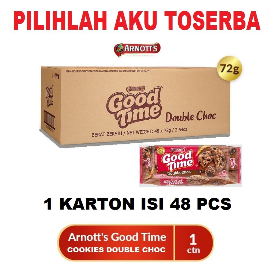 Arnott's Good Time Cookies DOUBLE CHOCO 72 gr - ( HARGA 1 KARTON )