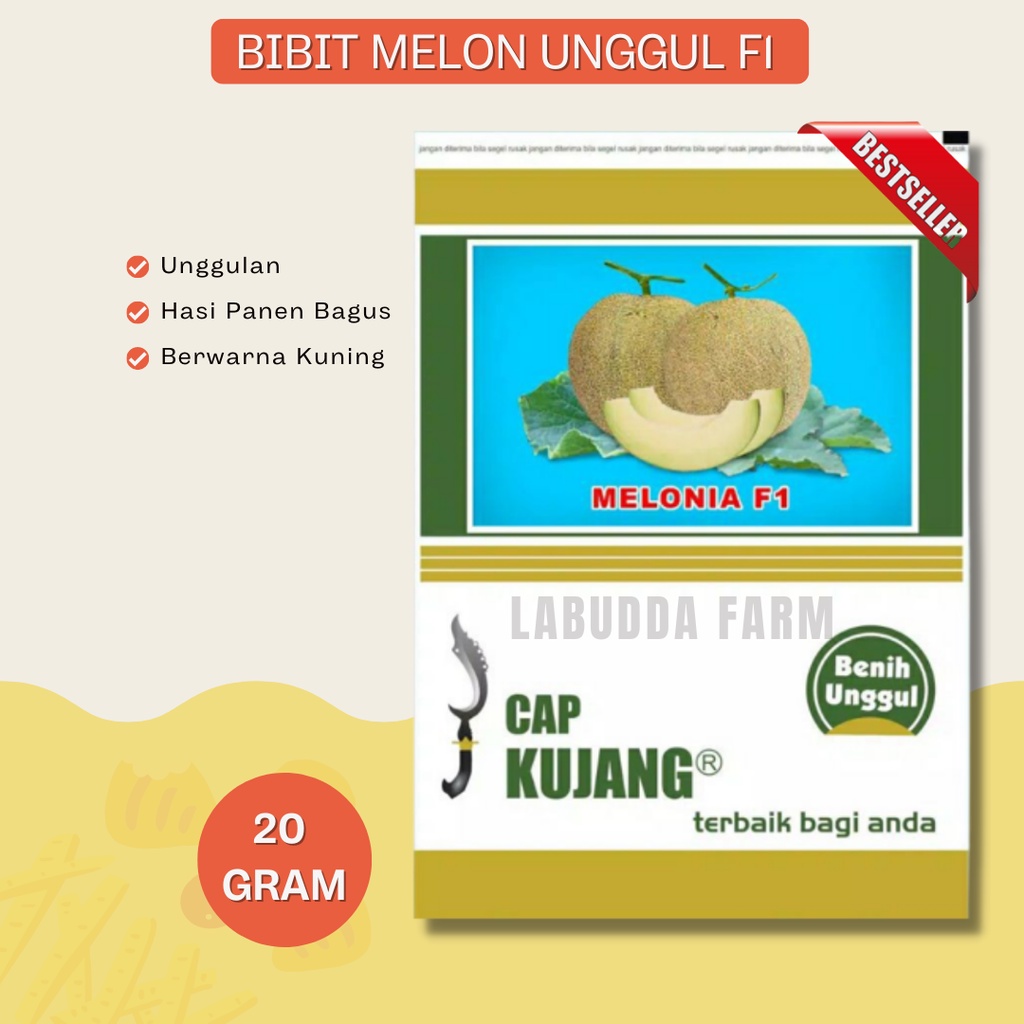 Bibit Melon - Benih Melon - Bibit Melon Hibrida - Benih Melon Hibrida - Benih Melon Melonia 20 Gram 