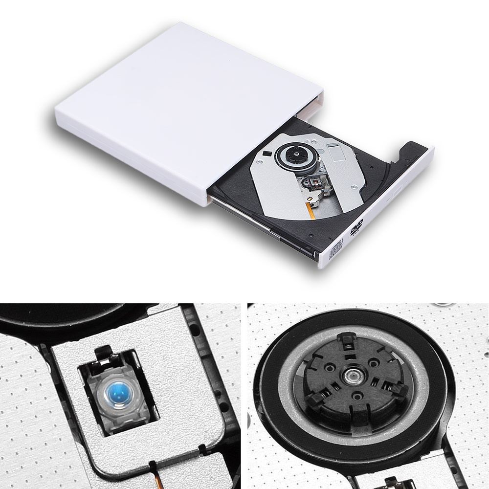 ITS CD Drive Untuk PC /Latop USB 2.0 External DVD ROM Drive Efisiensi baca tinggi Silm Portable Optical Drive Writer