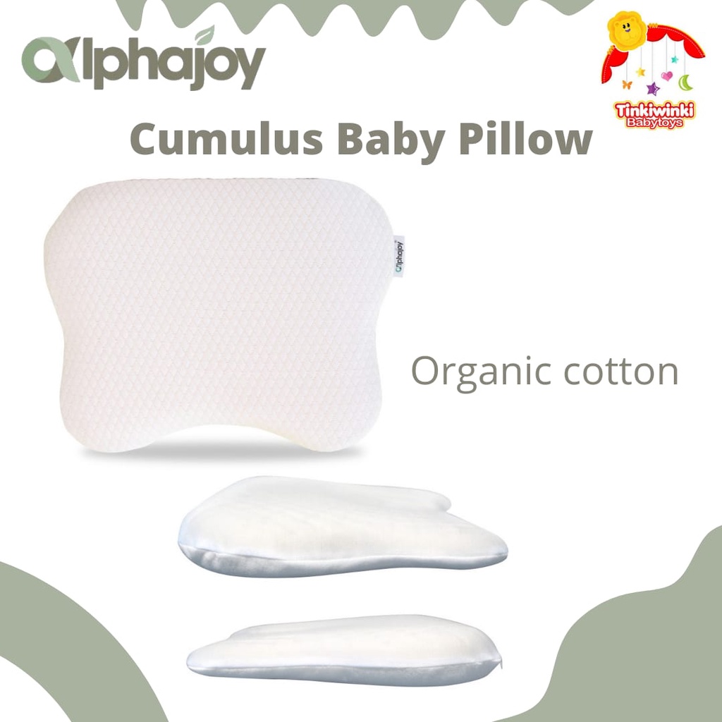 Alphajoy – CUMULUS Organic Cotton Baby Pillow, 100% Natural Latex