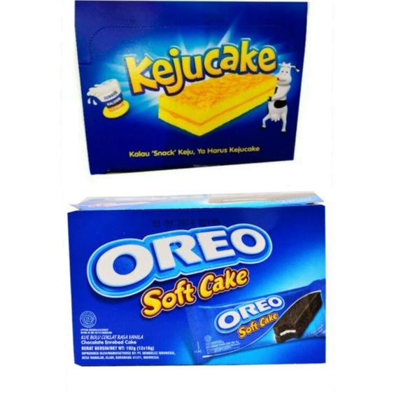 

CodeAa1A9--Keju Cake 16gr 1pak (isi 12) / Oreo Soft Cake 16gr (isi 12)