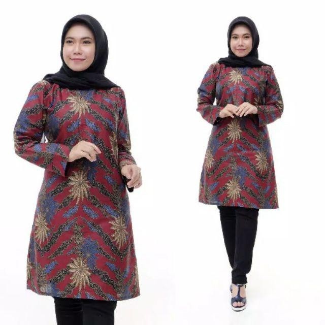 #bayarditempat Terlaris Serut Genes Jelita Tunic Navbor Yelbor Whitbor Creambor Tunik Batik Modern