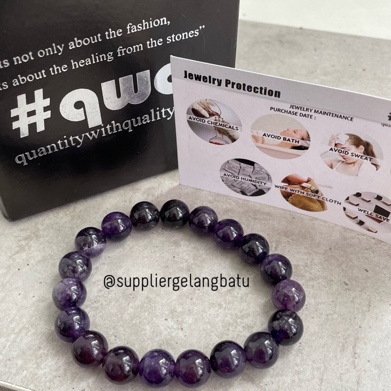 GELANG Fluorite DARK PURPLE florite UNGU 10MM