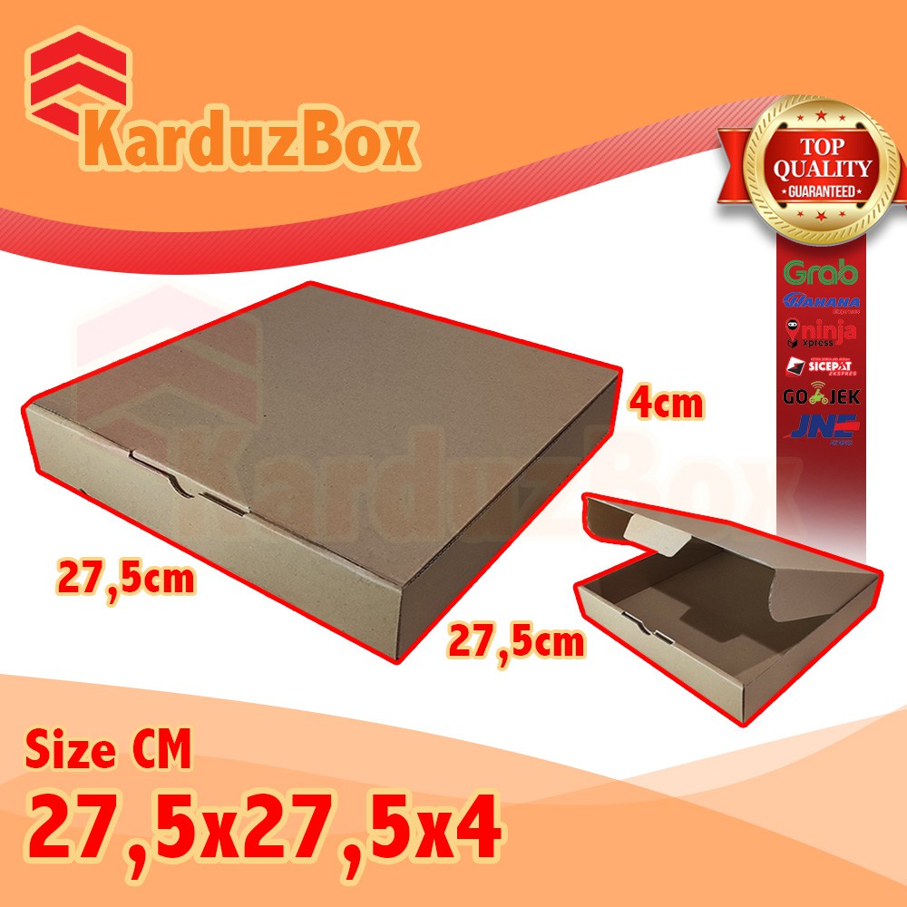 

27,5x27,5x4 kotak Kardus Packing Box Pizza, box hampers, box kado, kardus diecut polos