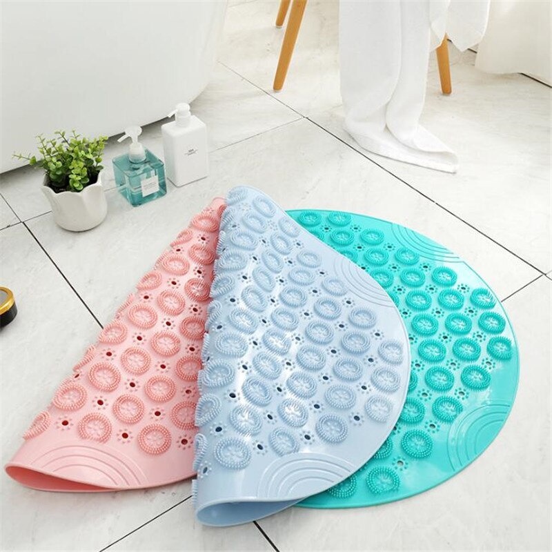 Beideli Alas Kaki Matras Kamar Mandi Anti-Slip Shower Room Mats PVC - PJ407 BIRU