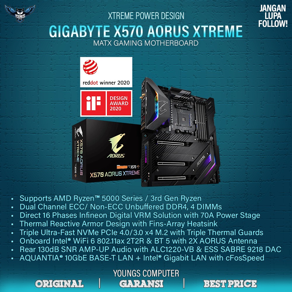 GIGABYTE X570 AORUS XTREME - Motherboard AMD AM4 E-ATX DDR4 NVMe