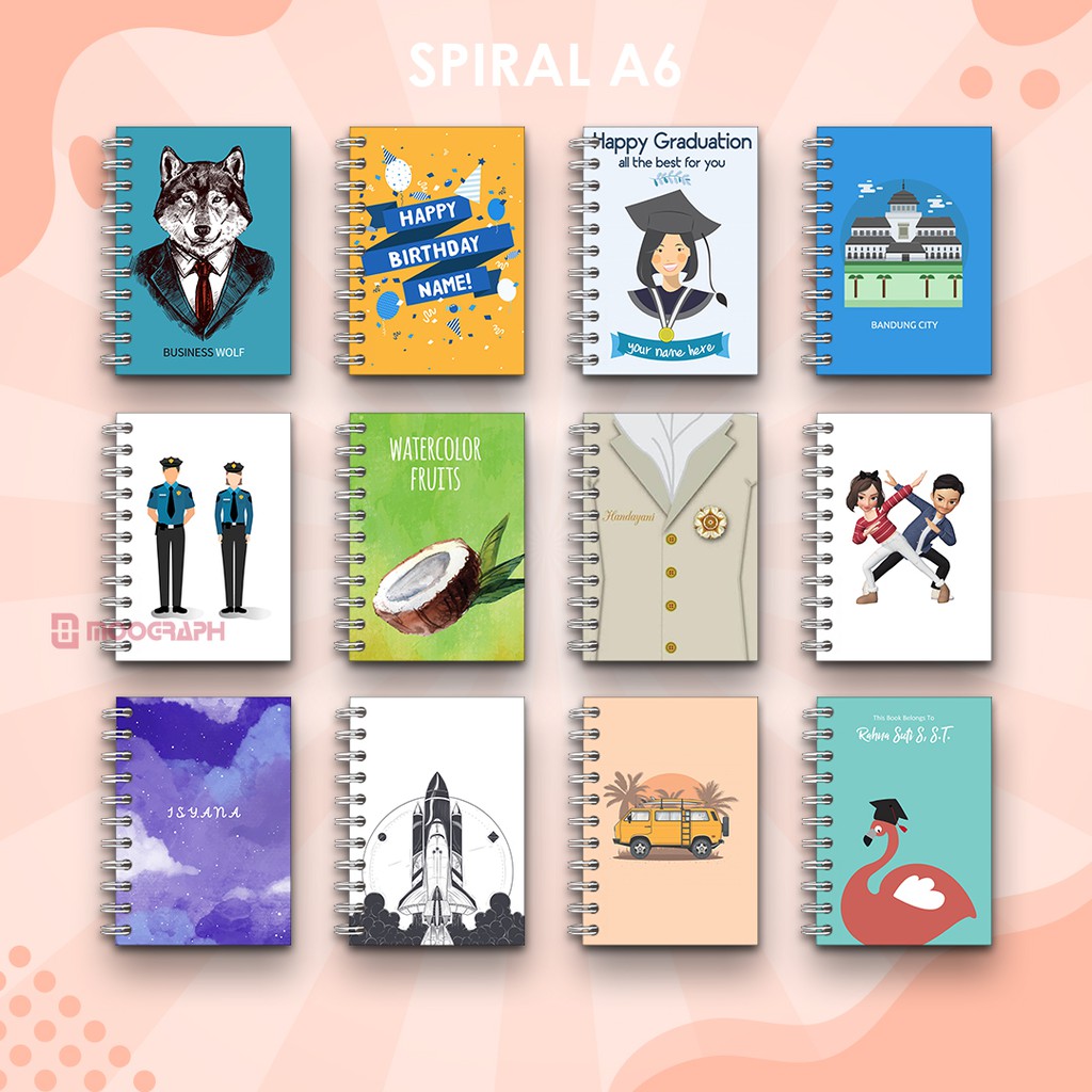 

Notebook Custom A6 - Agenda / Diary / Buku / Jurnal / Planner / Notes - Hardcover 100 Lembar
