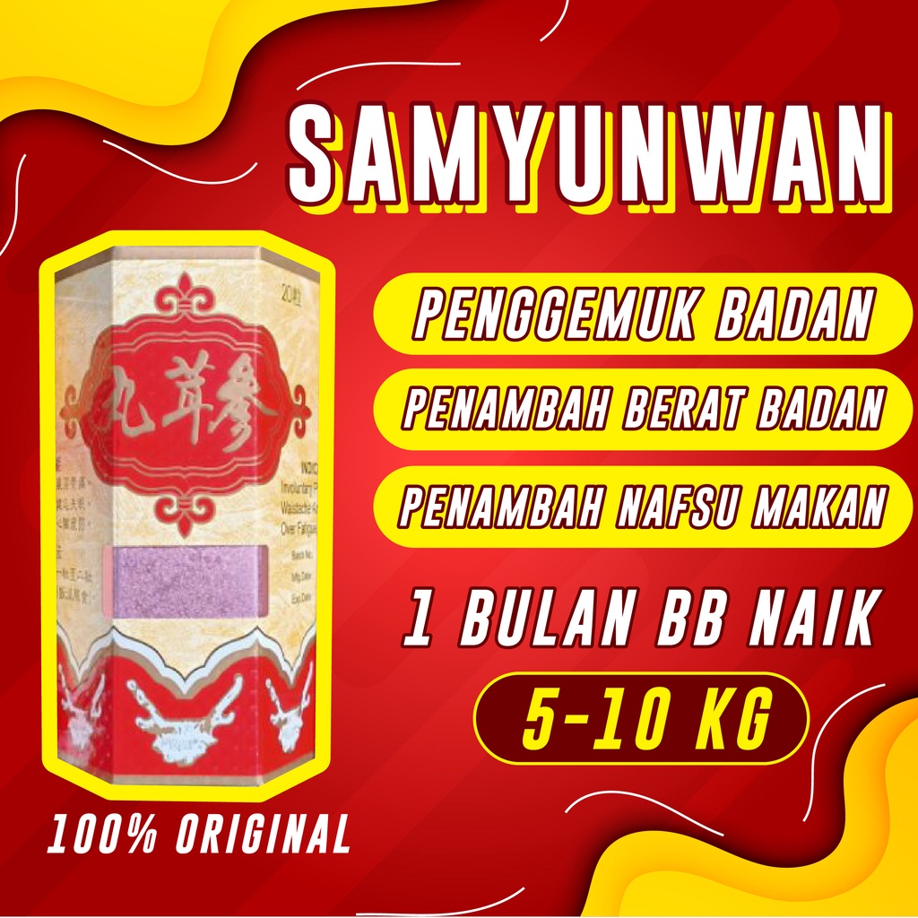 SAMYUNWAN Wisdom Original - Obat Pil Gemuk Penambah Berat Badan Permanen Nafsu Makan Dewasa - Penggemuk Badan - Penambah Nafsu Makan