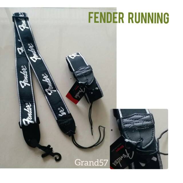 Strap gitar bass fender running logo strap woven running fender ori