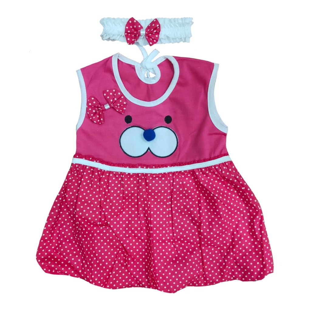 Two Mix Baju Bayi Murah Dress Bayi Free Bando 3 - 9 Bulan dj761-6
