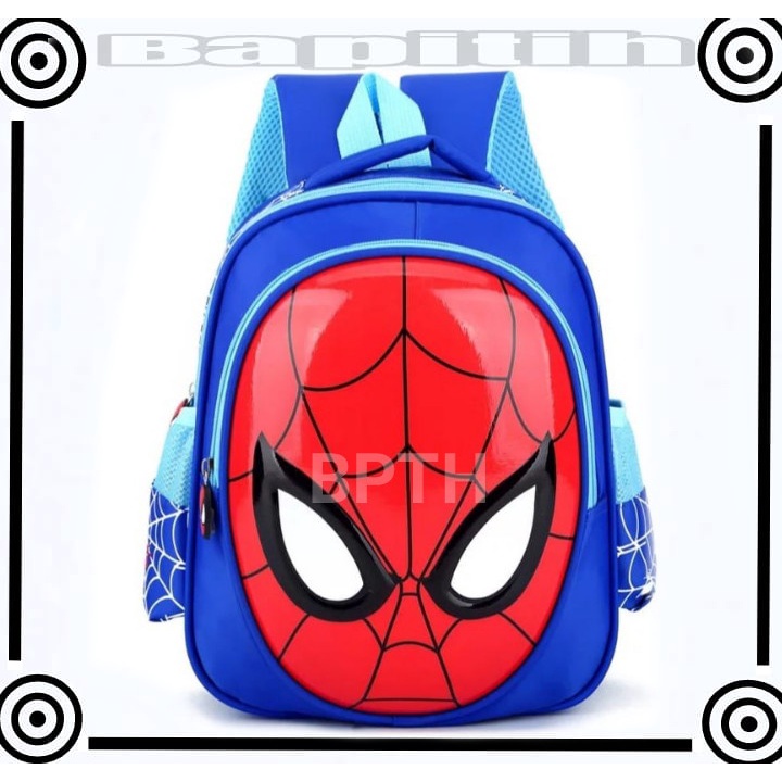 BPT Tas Ransel Anak Karakter SPIDERMEN Tas Punggung Backpack Anak Sekolah TK SD Motif SPIDERMEN Import