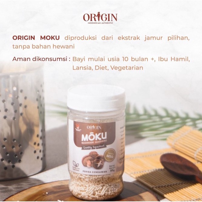 Origin Moku Kaldu Jamur 85gr - Kaldu Jamur No MSG - Bumbu Penyedap