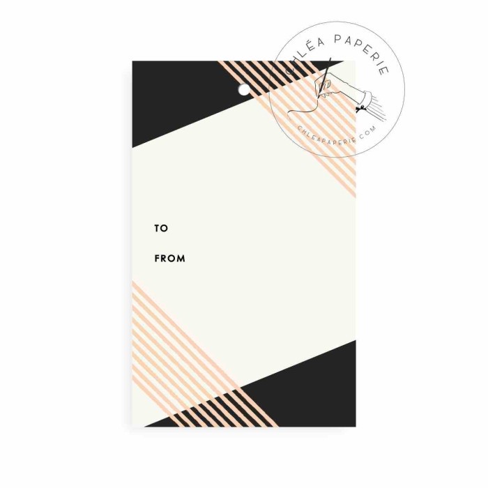

✨ BISA COD ✨ Gift Tag / Black Triangles Pink Stripes