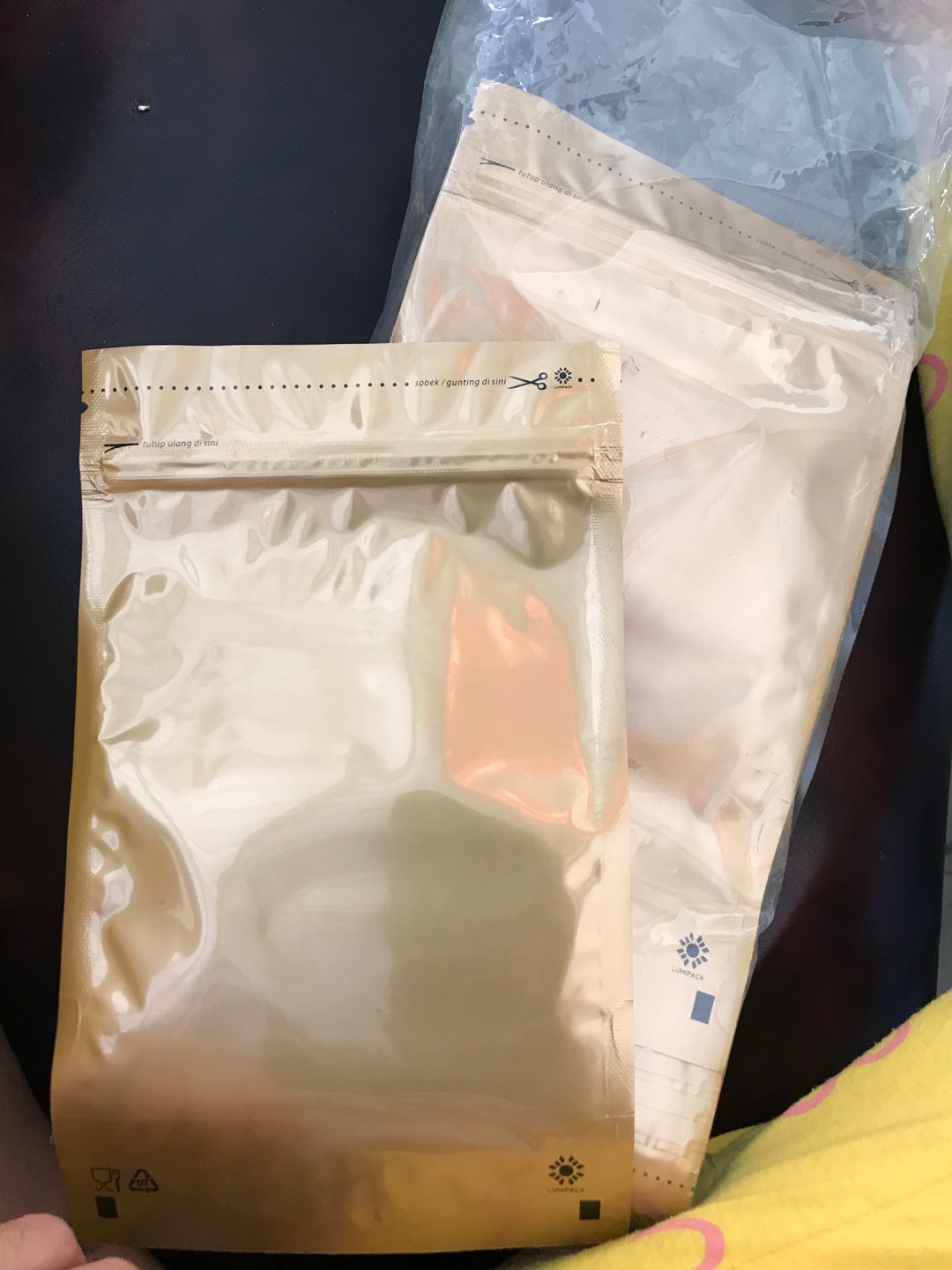 Standing Pouch Transmetz Alumunium Foil Klip 500 Gold 14x23 Isi 100