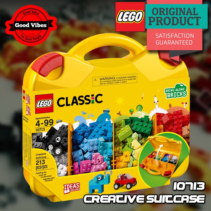 Original LEGO CLASSIC 10713 Creative Suitcase - Mainan Anak Edukasi Kreatif Basic Dasar Tas