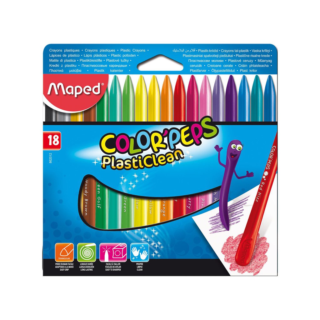 

MAPED Plastic Crayon X18 In Cardboar