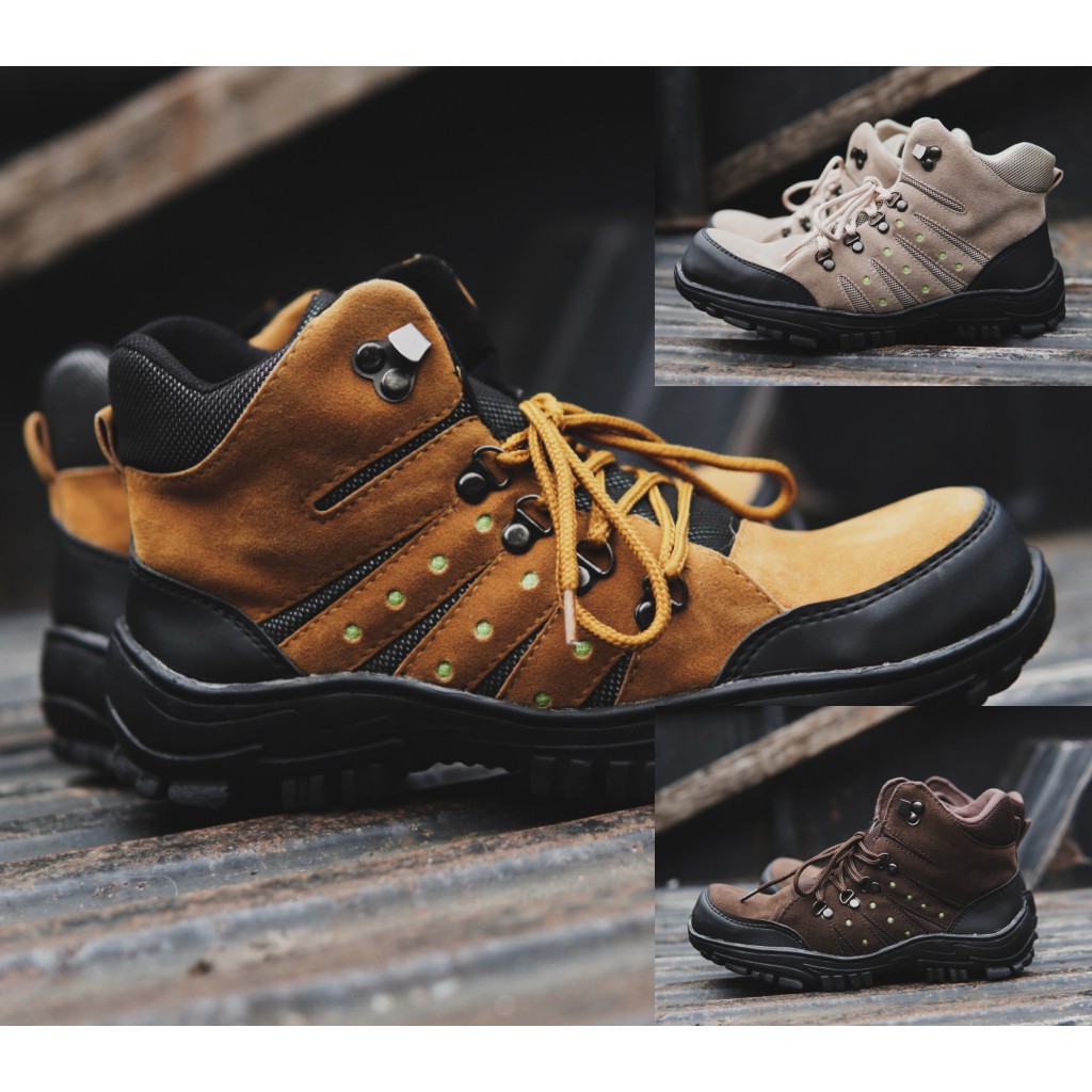 Sepatu Boots pria Macan Safety Boots Ujungbesi Murah