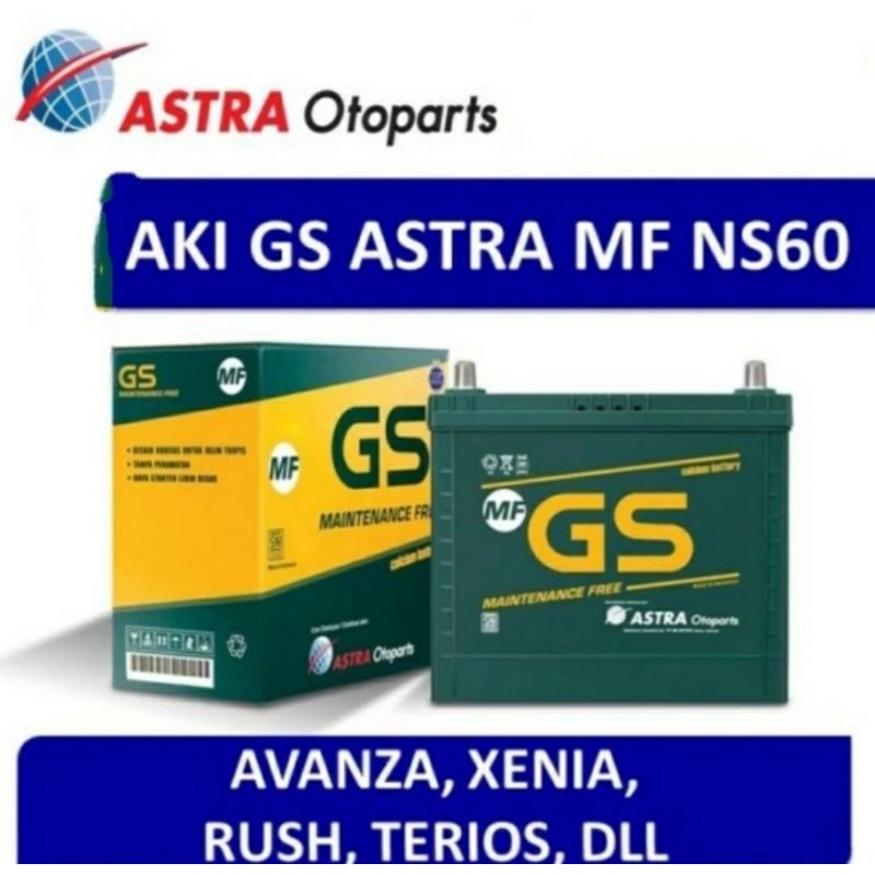 Jual Aki GS MF ASTRA NS60 / NS 60 / 46B24R - GranMax / Luxio / Hilux