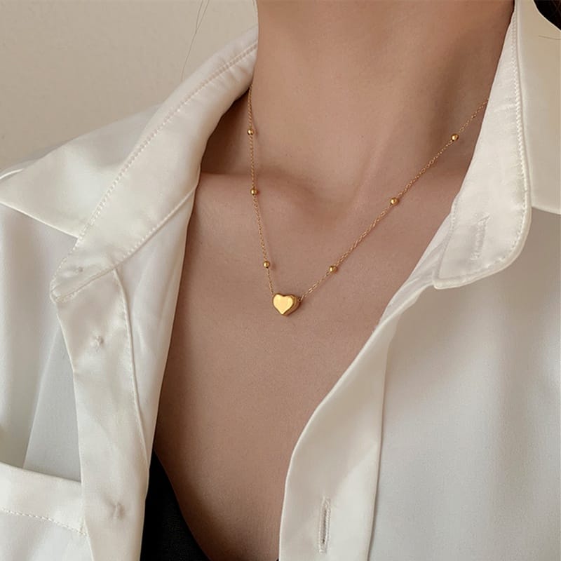 [ Bayar Ditempat ] Kalung Wanita Titanium Rose Gold Anti Karat Zircon / Accesories Wanita Kalung Korean Style / Kalung Aesthetic / COD