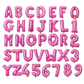 TOYSTORE BALON FOIL HURUF A-Z WARNA PINK/BALON FOIL ANGKA 0-9 WARNA PINK
