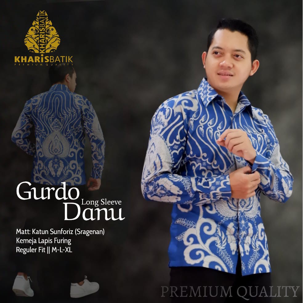 GURDO DANU Kemeja Batik Pria Lengan Panjang | Hem Batik Pria FULL FURING KHARIS