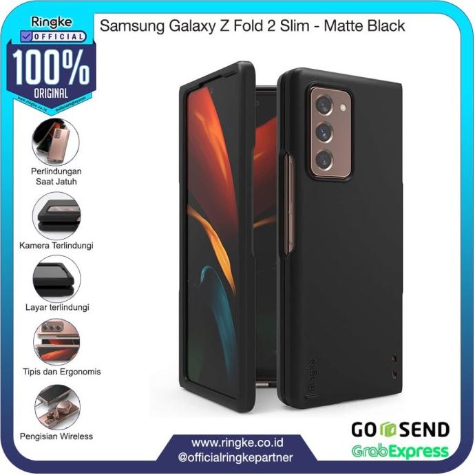 Ringke Galaxy Z Fold 2 Slim Matte Black Hardcase Anti Baret Crack Terbaru