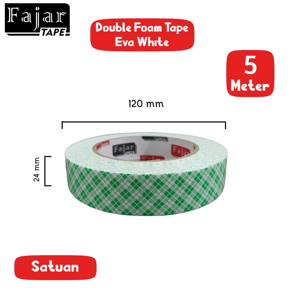 

Double Foam Tape / Eva Foam / White / Batik / 24mm x 5m