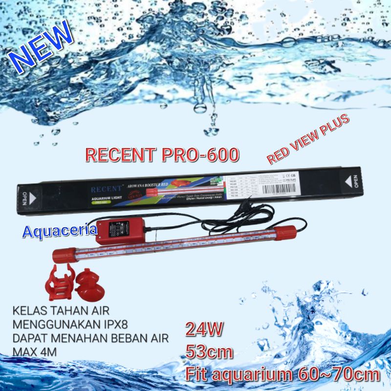 Lampu Aquarium Recent PRO-600 LED RED VIEW PLUS Lampu ARWANA contest Aquarium Light