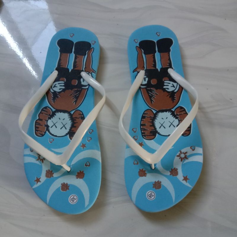 sandal jepit spon slifer mouse biru, sandal cewe, sandal murah