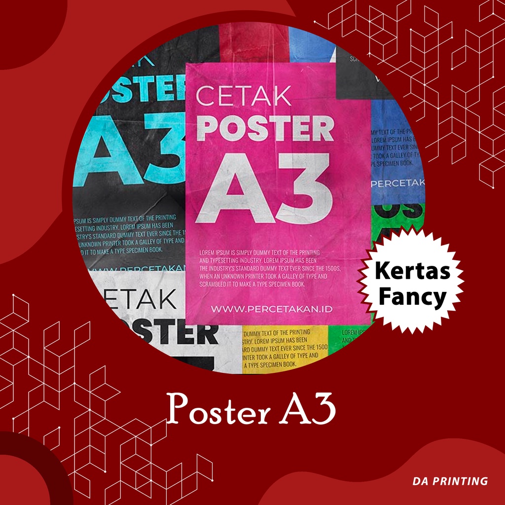 [DA PRINTING] Poster Kertas Fancy A3 / Poster Satuan / Poster Makanan / Poster Iklan Murah Surabaya
