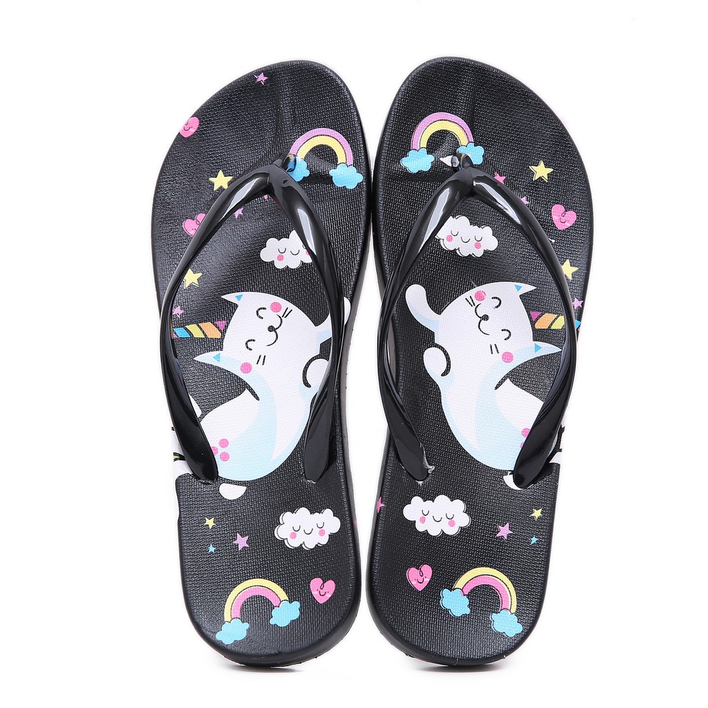 PVN Sandal  Jepit  Slipper Wanita  Hitam Putih 3414 Shopee  